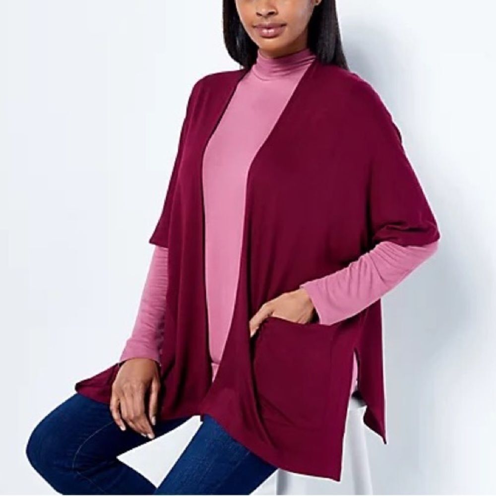 Susan Graver Weekend Jersey Knit Relaxed Cardigan